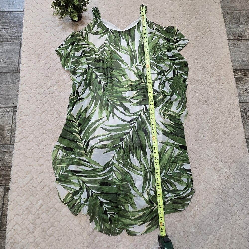Robbie Bee Green Palm Tropical Flowy Long Dress, Size M - Picture 4 of 9